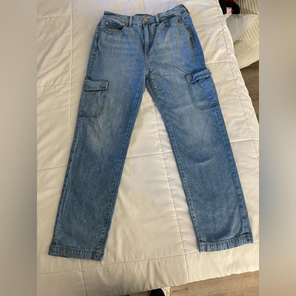 Torrid Light Blue High-Rise Stretch Cargo Jeans